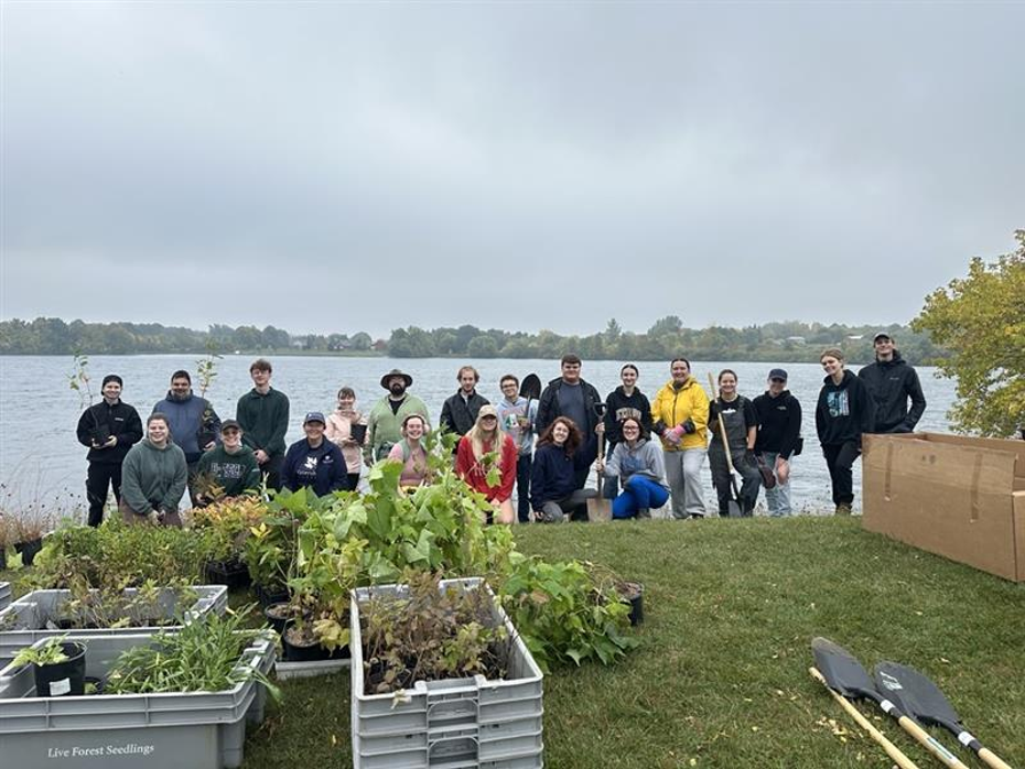 students on cornwall shorline